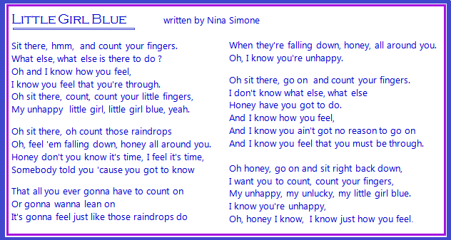 Little Girl Blue lyrics new